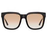 Freya D-Frame Sunglasses in Black and Camel