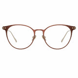 Ricci Cat Eye Optical Frame in Light Gold and Brown
