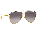 Alma Aviator Sunglasses in Yellow Gold