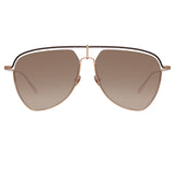 Alma Aviator Sunglasses in Rose Gold (Men's)