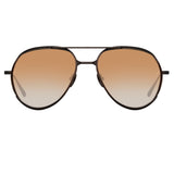 Matisse Aviator Sunglasses in Matt Nickel and Camel