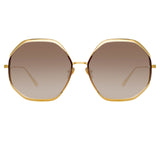 Camila Oversized Sunglasses in Yellow Gold