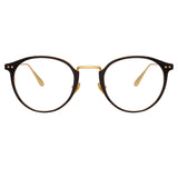 Johan Oval Optical Frame in Yellow Gold and Black