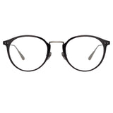Johan Oval Optical Frame in White Gold and Black