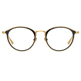 Luis Oval Optical Frame in Yellow Gold and Black
