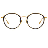 Cesar Angular Optical Frame in Yellow Gold and Black (Men's)