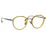 Cesar Angular Optical Frame in Nickel and Yellow Gold