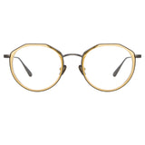 Cesar Angular Optical Frame in Nickel and Yellow Gold