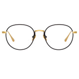 Anton Oval Optical Frame in Yellow Gold and Black