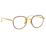 Jules Oval Optical Frame in Yellow Gold and Tortoiseshell