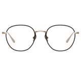 Jules Oval Optical Frame in Light Gold and Brown
