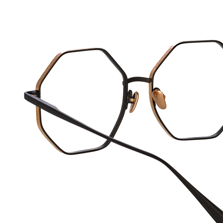 Lianas Hexagon Optical Frame In Black By Linda Farrow Linda Farrow Uk 