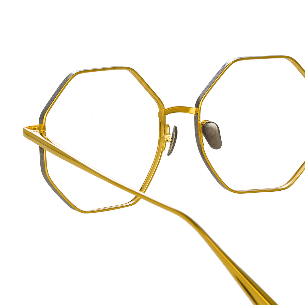 Lianas Hexagon Optical Frame In Yellow Gold By Linda Farrow Linda Farrow Uk