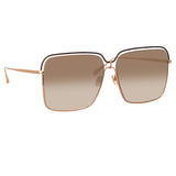 Marcia Square Sunglasses in Rose Gold