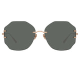 Lisette Oversized Sunglasses in Rose Gold