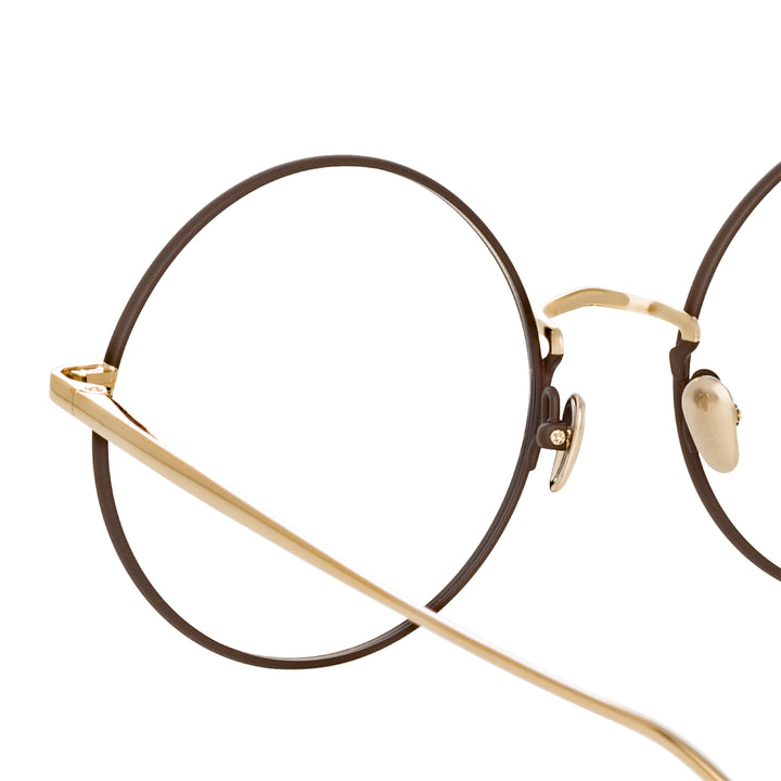 Round gold shop metal frame glasses