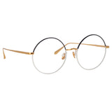 Bea Round Optical Frame in Black and Yellow Gold