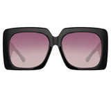 Sierra Oversized Sunglasses in Black and Wine Lenses