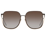 Camry Oversized Sunglasses in Nickel