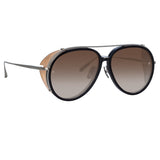 Maverick Aviator Sunglasses in White Gold