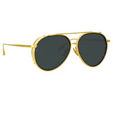 Torino Aviator Sunglasses in Yellow Gold