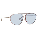 Gabriel Oversized Sunglasses in Light Gold and Blue