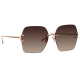 Carina Oversized Sunglasses in Rose Gold