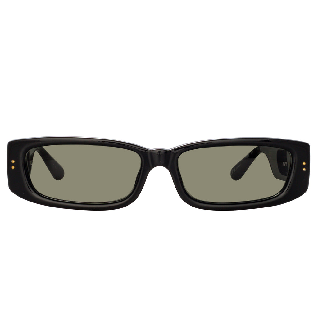 Talita Rectangular Sunglasses in Black by LINDA FARROW – LINDA FARROW ...