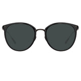 Calthorpe Oval Sunglasses in Black and Matt Nickel (Men's)