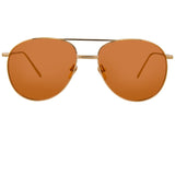 Linda Farrow 482 C8 Aviator Sunglasses