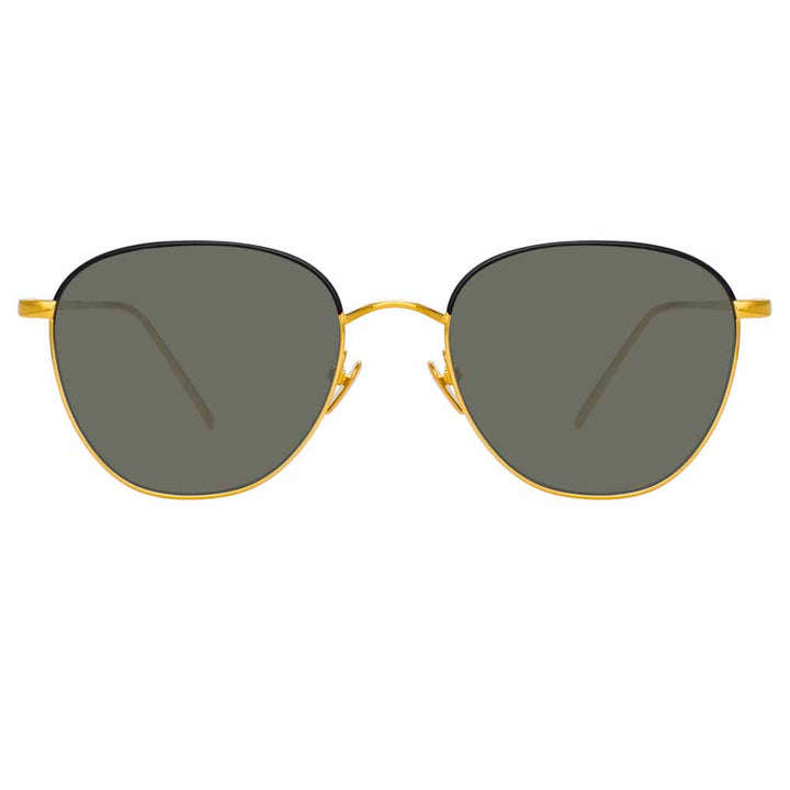 Asher Aviator Sunglasses in Yellow Gold (Men's) by LINDA FARROW