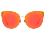 Flyer Cat Eye Sunglasses in Rose Gold and Red
