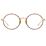 Adams Oval Optical Frame in Yellow Gold and Tortoiseshell