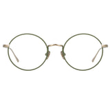 Adams Oval Optical Frame in Light Gold and Khaki