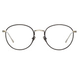 The Harrison | Men's Oval Optical Frame in Black and White Gold (C4)