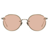 Nicks Oval Sunglasses in White Gold and Silver