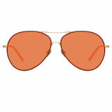 Linda Farrow Diabolo C10 Aviator Sunglasses