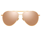 Carter Aviator Sunglasses in Rose Gold