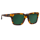 The Max | D-Frame Sunglasses in Green / Tortoiseshell Frame (C95)