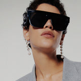 Magda Butrym x LF Flat White Top Sunglasses in Black