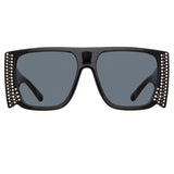 Magda Butrym Flat Top Sunglasses in Crystal Black and Grey