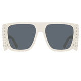 Magda Butrym Flat Top Sunglasses in Ivory and Grey