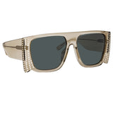 Magda Butrym Flat Top Sunglasses in Grey and Silver