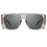 Magda Butrym Flat Top Sunglasses in Grey and Silver