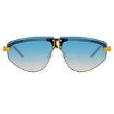 Matthew Williamson Hyacinth Aviator Sunglasses in Yellow Gold Tone
