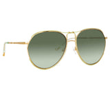 Matthew Williamson Holly Aviator Sunglasses in Light Gold Tone