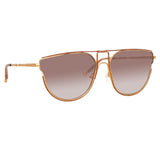 Matthew Williamson Azalea D-Frame Sunglasses in Rose Gold Tone