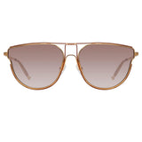 Azalea D-Frame Sunglasses in Rose Gold