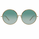 Matthew Williamson Geranium Sunglasses in Light Gold and Green