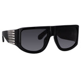 'IT Girl' with Crystals, Oversized Sunglasses in Black | NUE STUDIO x LINDA FARROW